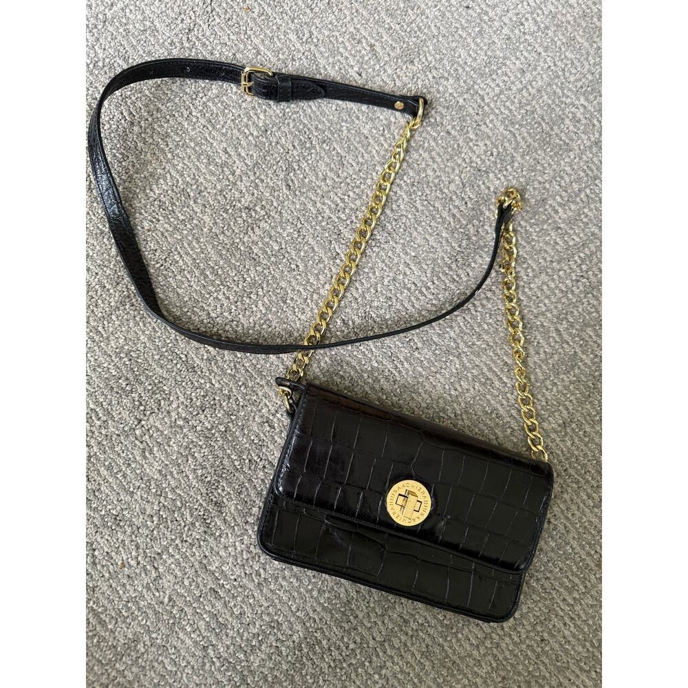 Issac Mizrahi black mini crossbody chain strap